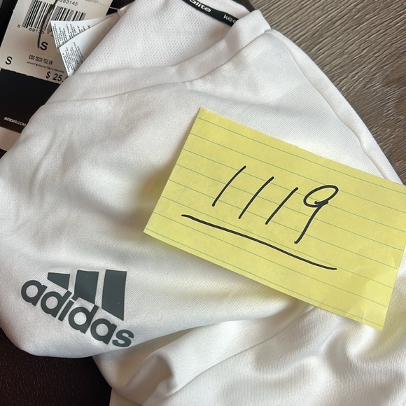 NWT Adidas Climalite Designed To Move Sport Tee Shirt Crewneck White Small - Picture 8 of 8